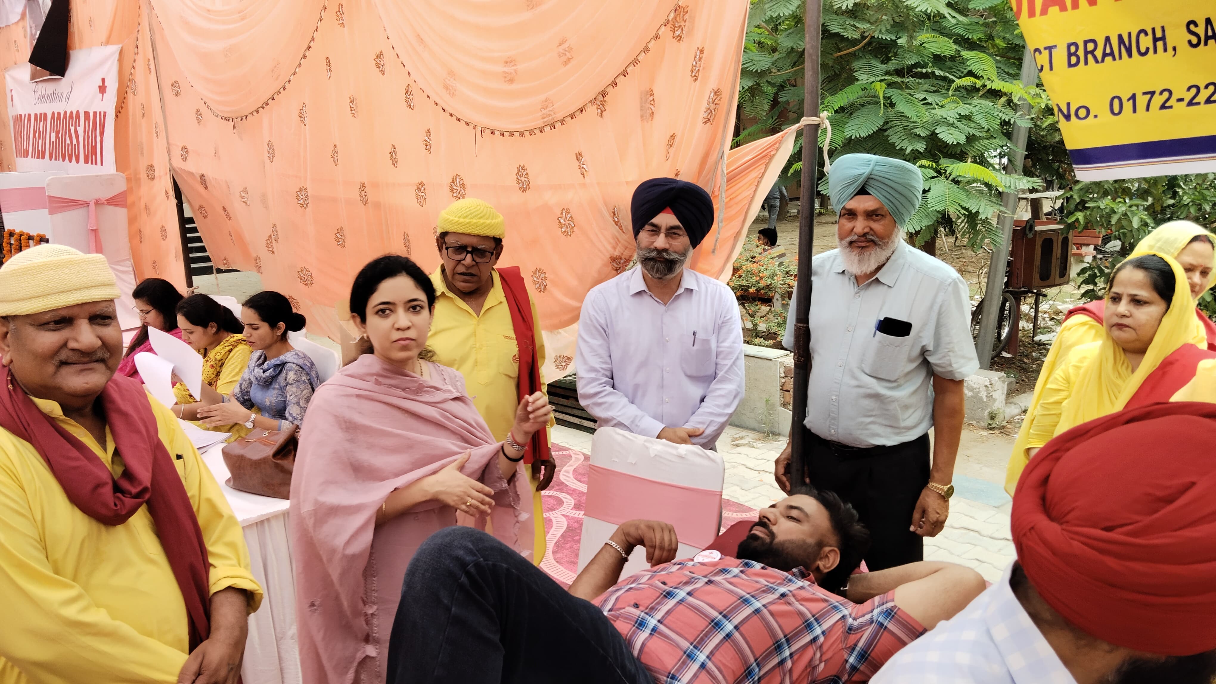 72 people donated blood in the camp organized by District Red Cross Society.